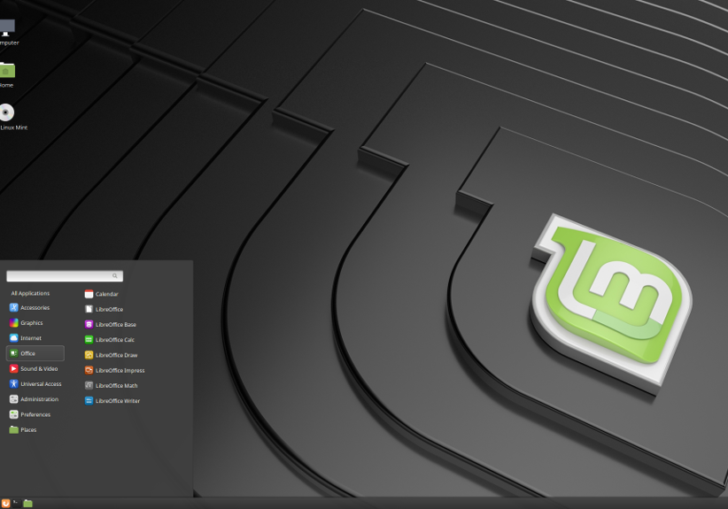 Le bureau de Linux Mint Cinamon